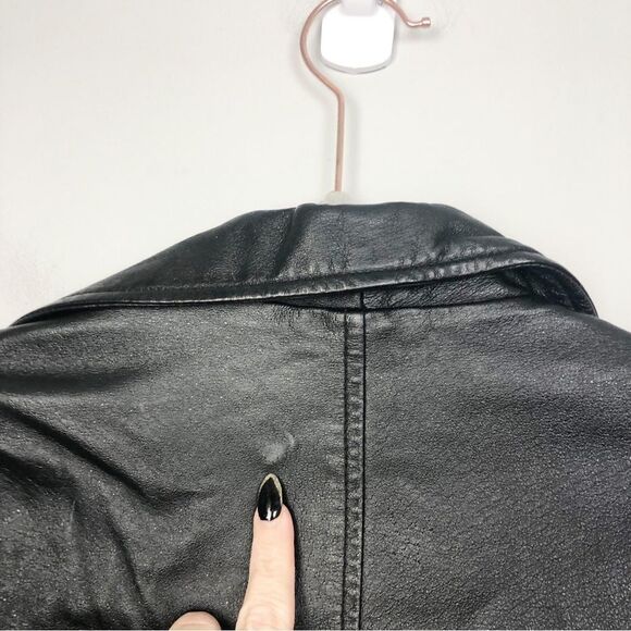 WILSONS LEATHER | Kids Black Leather Zip Front Jacket Youth Size Large - Picture 8 of 10